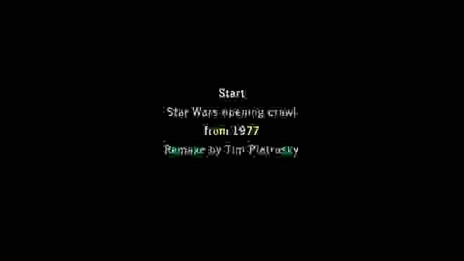 Star Wars Opening Crawl from 1977 @ CodePen